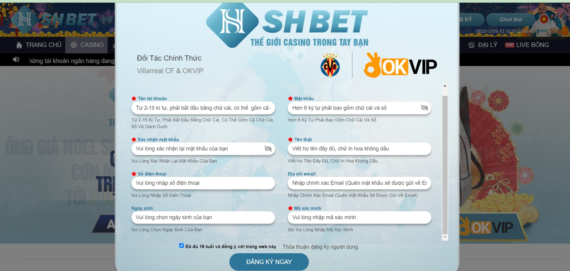 Hướng dẫn quy trình đăng ký tài khoản SHBET