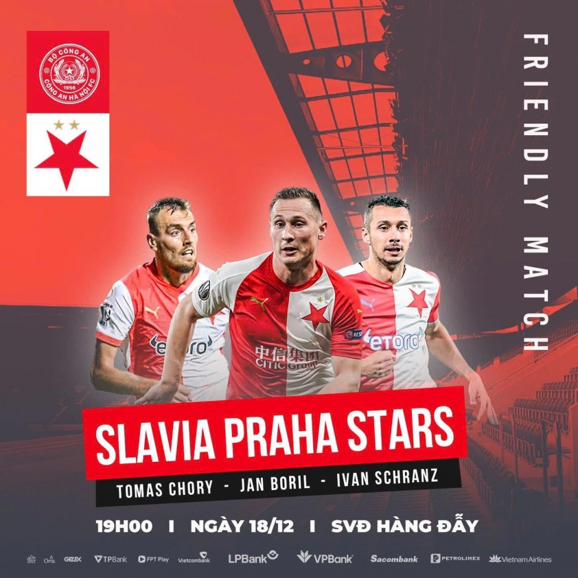 CLB CAHN đá giao hữu với Slavia Praha ngày 18/12